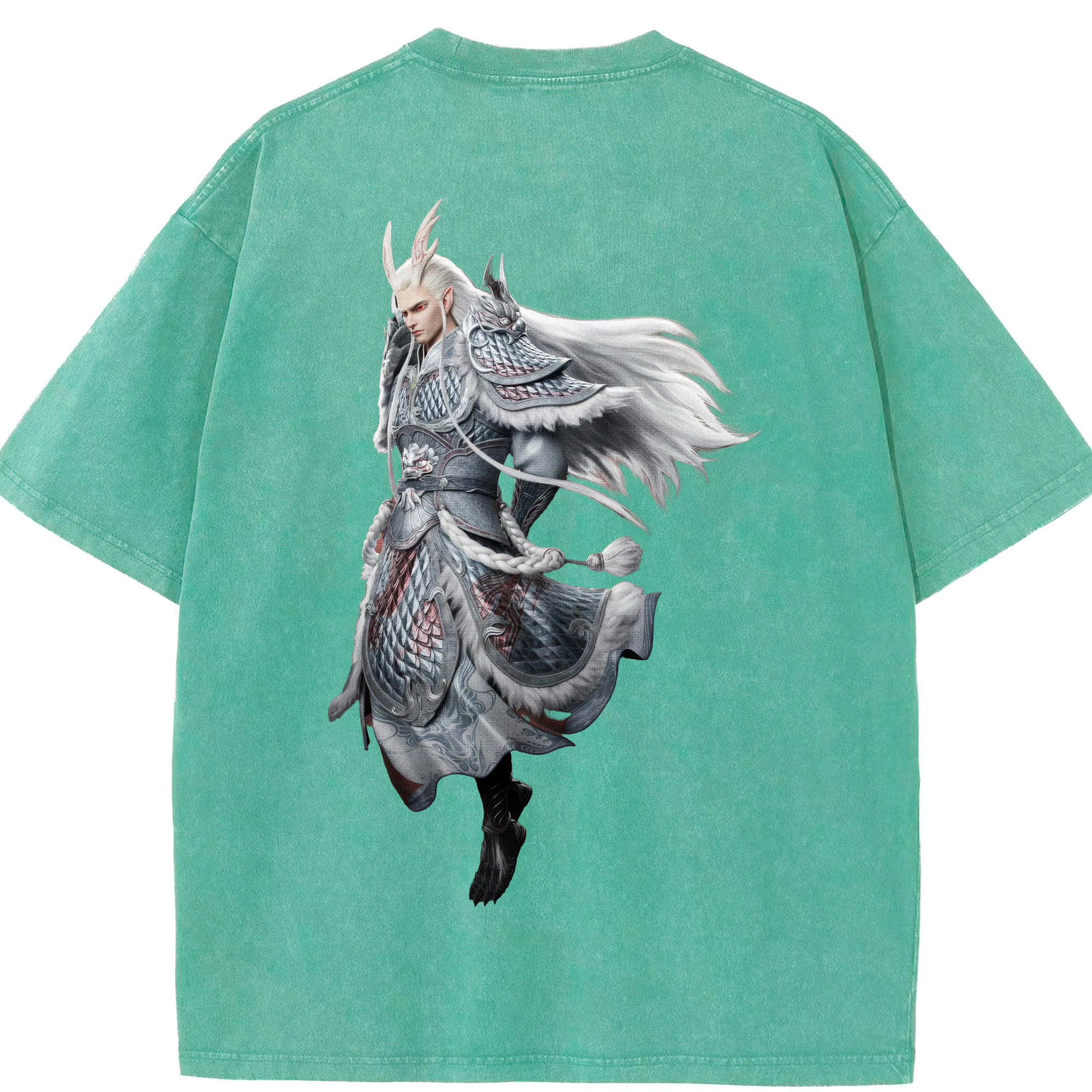 （画像用） Ne Zha 2 ナタ 魔童の大暴れ 綿100% ヴィンテージ風 半袖Tシャツ（背面プリント）